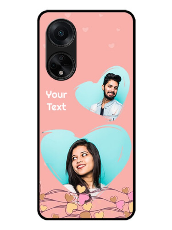 Custom Oppo F23 5G Custom Glass Mobile Case - Love Doodle Design