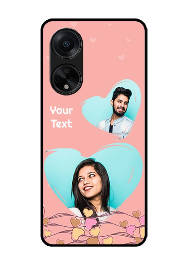Oppo F23 5G Custom Glass Mobile Case - Love Doodle Design