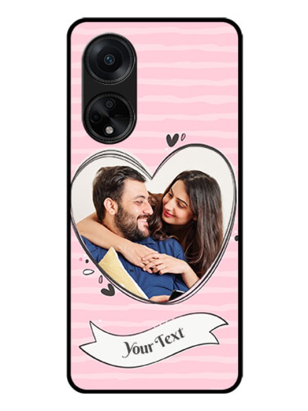 Custom Oppo F23 5G Custom Glass Phone Case - Vintage Heart Design