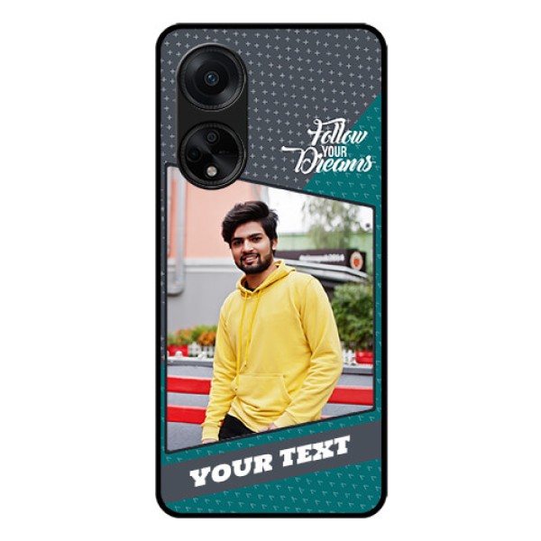 Oppo F23 5G Personalized Glass Phone Case - Background Pattern Design with Quote
