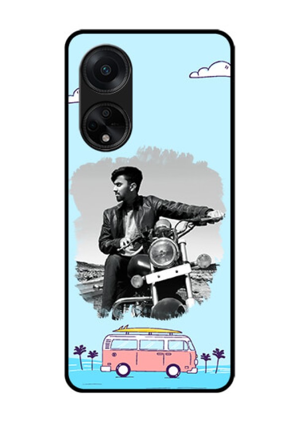 Oppo F23 5G Photo Printing on Glass Case - Travel & Adventure Design