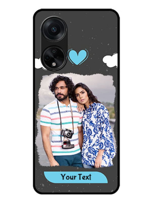 Custom Oppo F23 5G Custom Glass Phone Case - Splashes with love doodles Design