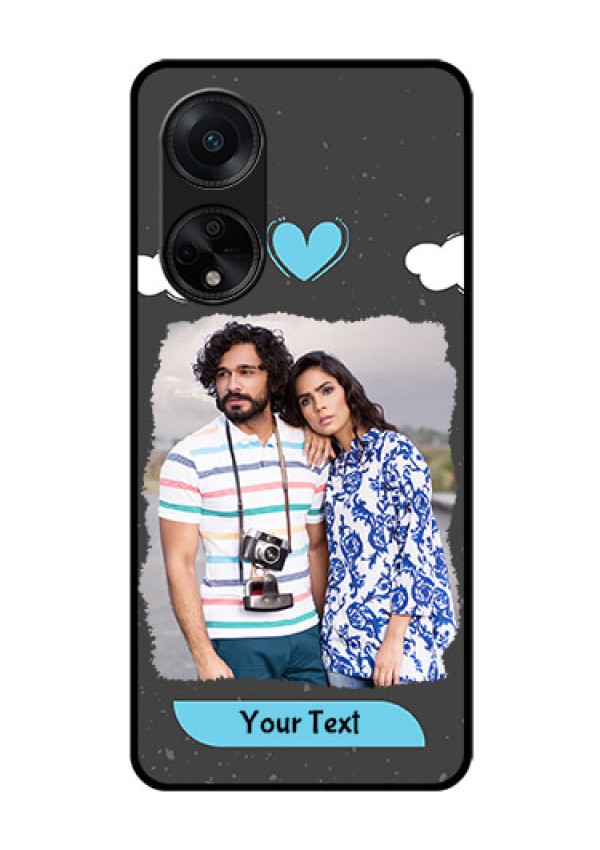 Oppo F23 5G Custom Glass Phone Case - Splashes with love doodles Design