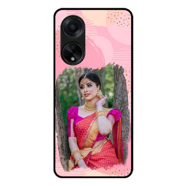 Oppo F23 5G Personalized Glass Phone Case - Gold Glitter Splash Design