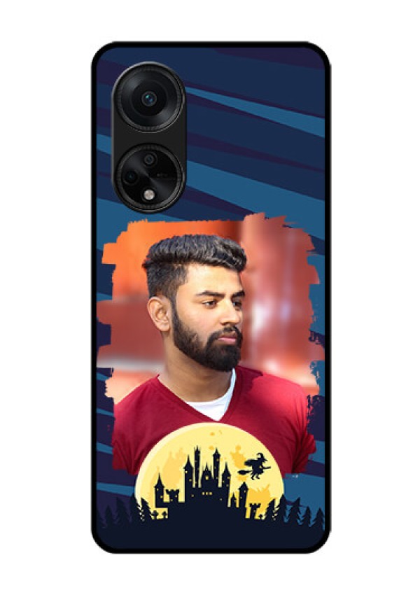 Oppo F23 5G Photo Printing on Glass Case - Halloween Witch Design