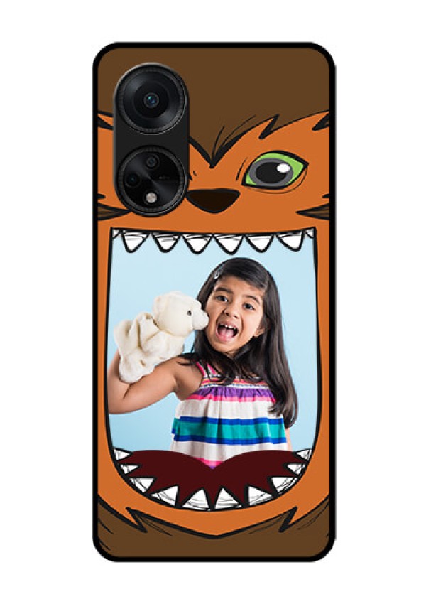 Oppo F23 5G Photo Printing on Glass Case - Owl Monster Back Case Design