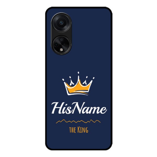 Oppo F23 5G Glass Phone Case King with Name