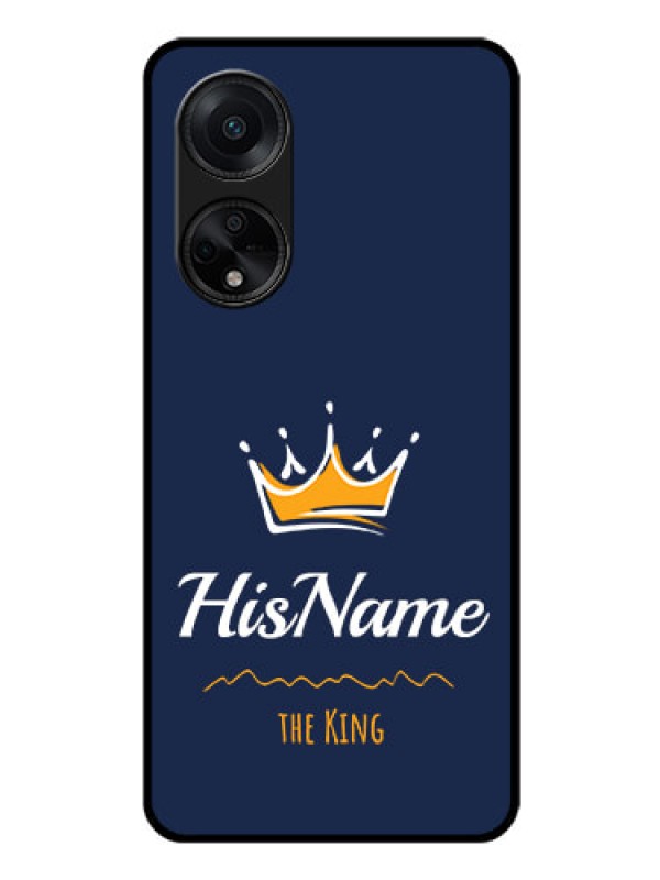 Custom Oppo F23 5G Glass Phone Case King with Name