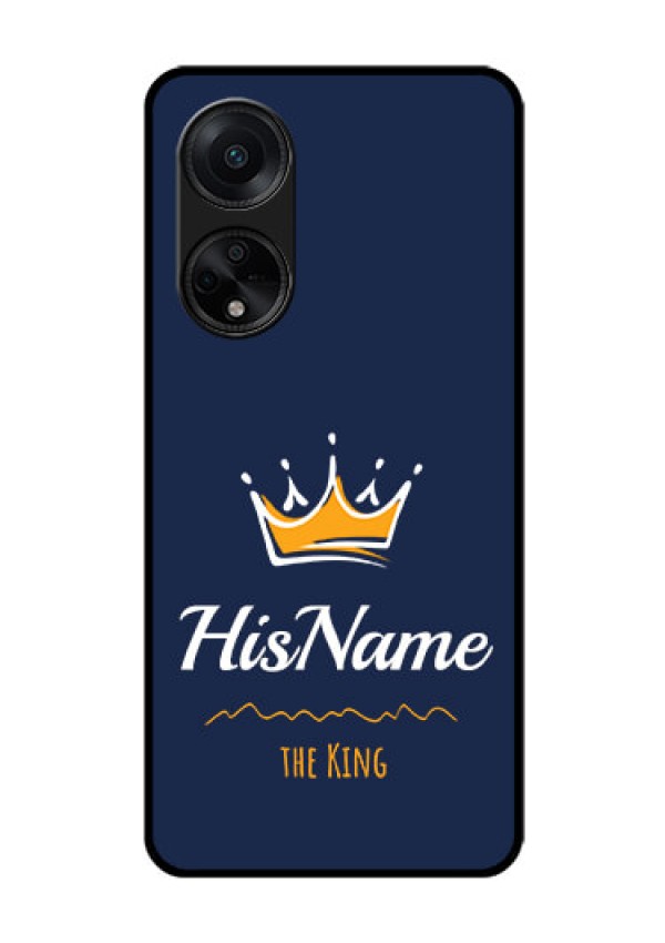 Oppo F23 5G Glass Phone Case King with Name