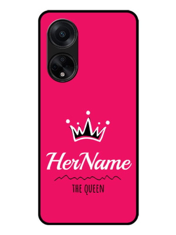 Custom Oppo F23 5G Glass Phone Case Queen with Name