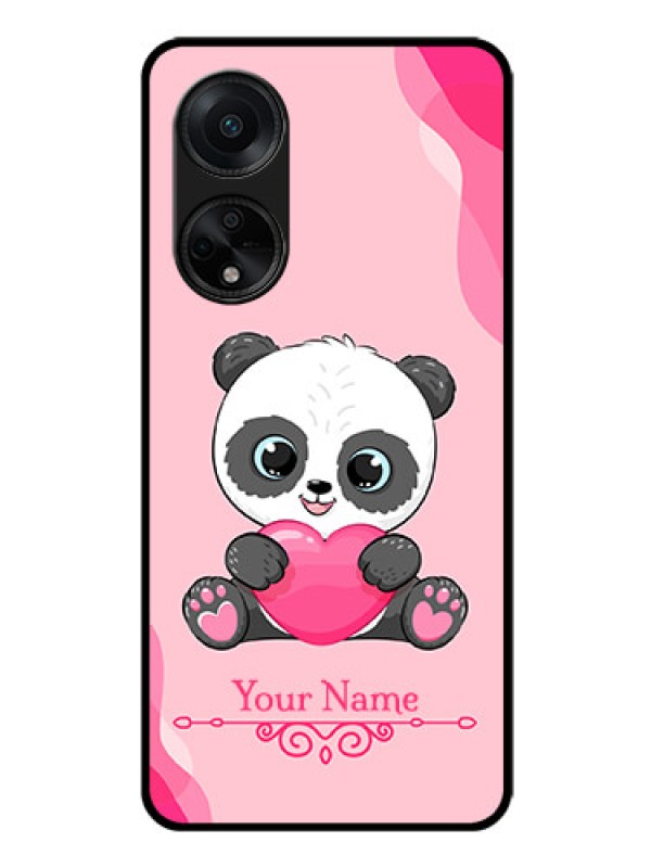 Custom Oppo F23 5G Custom Glass Mobile Case - Cute Panda Design