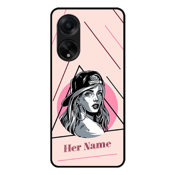Oppo F23 5G Personalized Glass Phone Case - Rockstar Girl Design