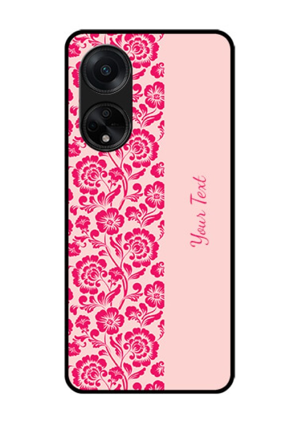 Oppo F23 5G Custom Glass Phone Case - Attractive Floral Pattern Design