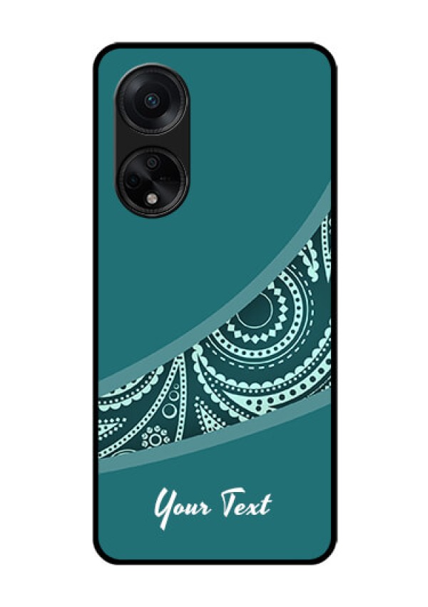 Oppo F23 5G Photo Printing on Glass Case - semi visible floral Design