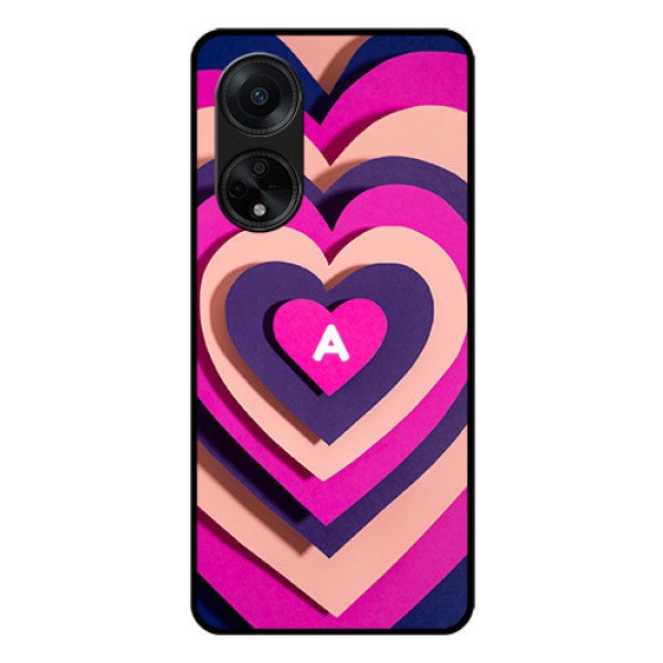 Oppo F23 5G Custom Glass Mobile Case - Cute Heart Pattern Design