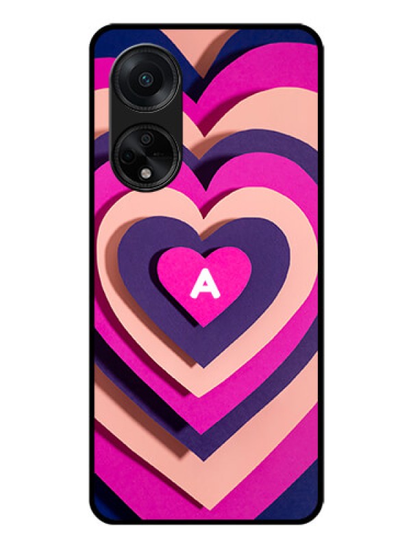 Custom Oppo F23 5G Custom Glass Mobile Case - Cute Heart Pattern Design