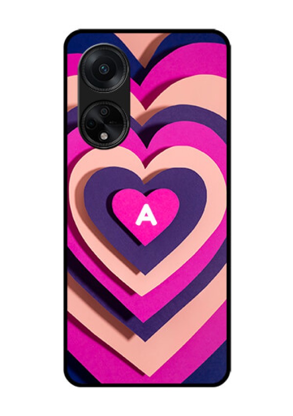 Oppo F23 5G Custom Glass Mobile Case - Cute Heart Pattern Design