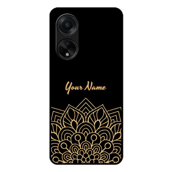 Oppo F23 5G Custom Glass Phone Case - Golden mandala Design