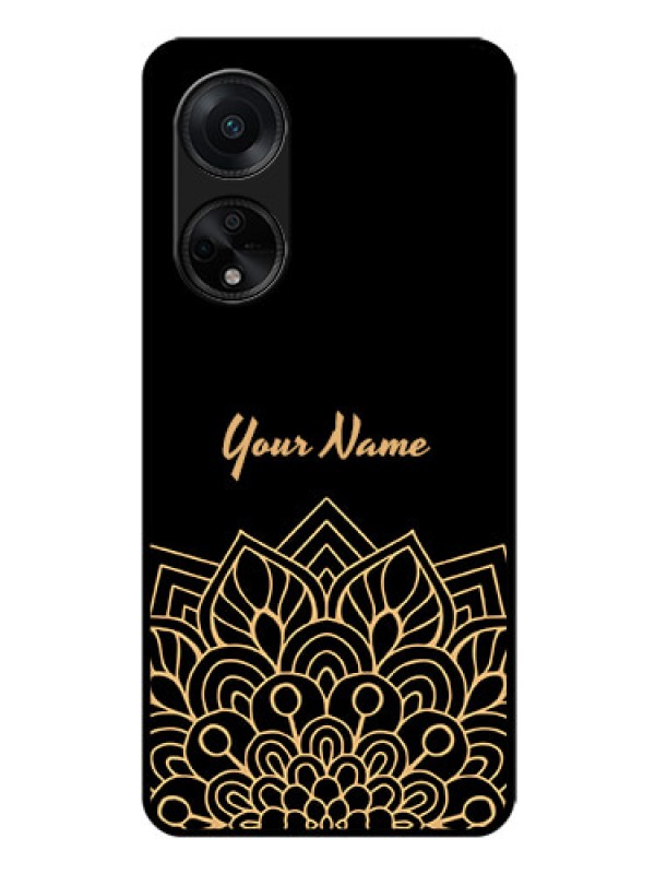 Custom Oppo F23 5G Custom Glass Phone Case - Golden mandala Design