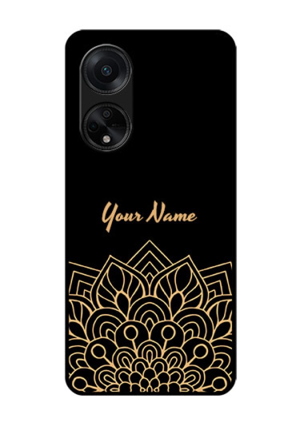 Oppo F23 5G Custom Glass Phone Case - Golden mandala Design