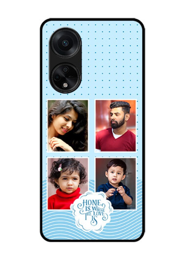 Oppo F23 5G Custom Glass Phone Case - Cute love quote with 4 pic upload Design