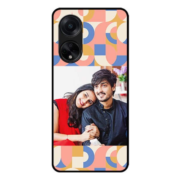 Oppo F23 5G Photo Printing on Glass Case - Semi-circle Maze Pattern Design