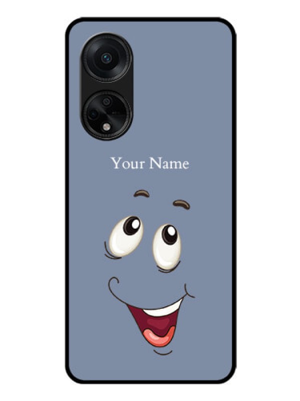 Custom Oppo F23 5G Photo Printing on Glass Case - Laughing Cartoon Face Design