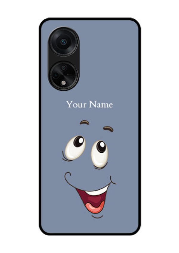 Oppo F23 5G Photo Printing on Glass Case - Laughing Cartoon Face Design