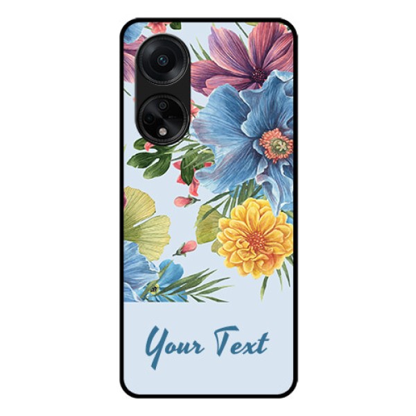 Oppo F23 5G Custom Glass Mobile Case - Stunning Watercolored Flowers Painting Design Oppo F23 5G Custom Glass Mobile Case - Stunning Watercolored Flowers Painting Design