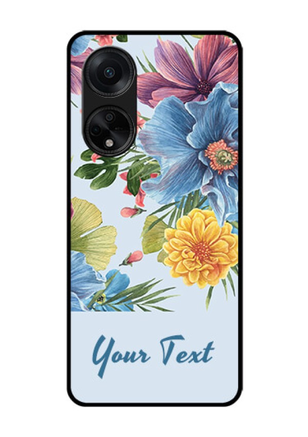 Oppo F23 5G Custom Glass Mobile Case - Stunning Watercolored Flowers Painting Design