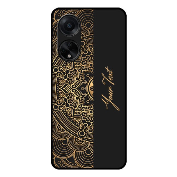 Oppo F23 5G Photo Printing on Glass Case - Mandala art with custom text Design Oppo F23 5G Photo Printing on Glass Case - Mandala art with custom text Design