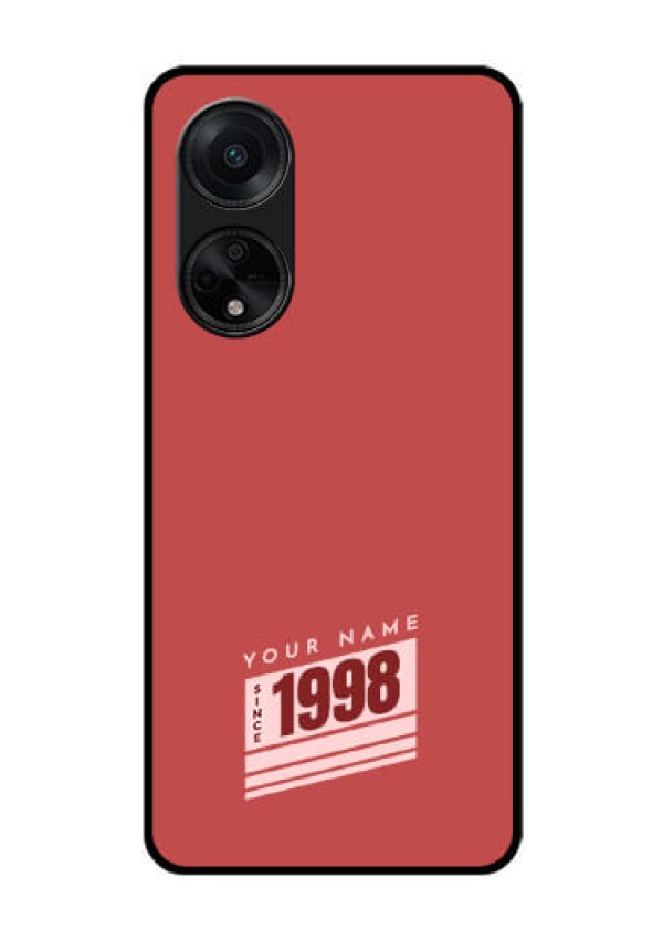 Oppo F23 5G Custom Glass Phone Case - Red custom year of birth Design
