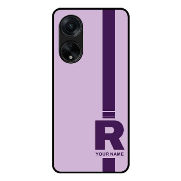 Oppo F23 5G Photo Printing on Glass Case - Simple dual tone stripe with name Design Oppo F23 5G Photo Printing on Glass Case - Simple dual tone stripe with name Design