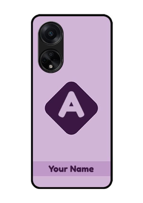Oppo F23 5G Custom Glass Mobile Case - Custom Letter in curved badge Design