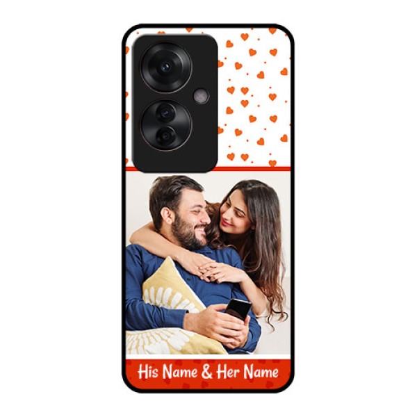 Oppo F25 Pro 5G Custom Glass Phone Case - Orange Love Symbol Design Oppo F25 Pro 5G Custom Glass Phone Case - Orange Love Symbol Design
