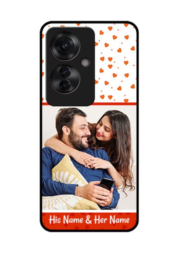 Oppo F25 Pro 5G Custom Glass Phone Case - Orange Love Symbol Design