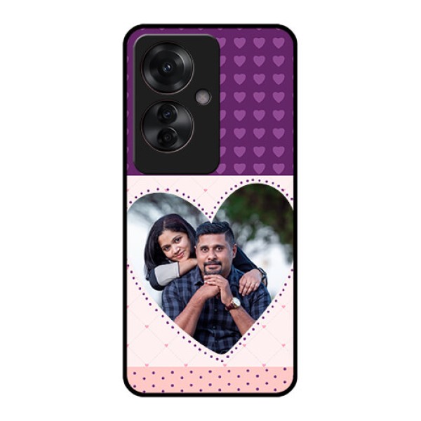 Oppo F25 Pro 5G Custom Glass Phone Case - Violet Love Dots Design