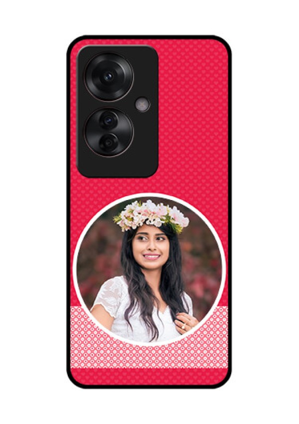 Oppo F25 Pro 5G Custom Glass Phone Case - Pink Color Pattern Design