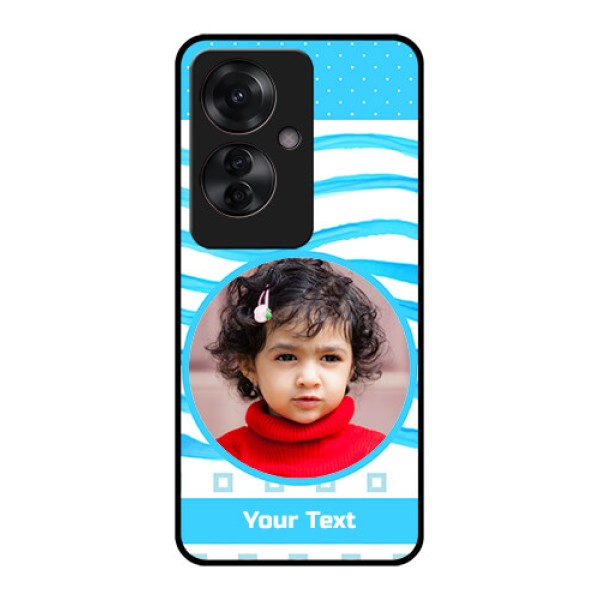 Oppo F25 Pro 5G Custom Glass Phone Case - Simple Blue Case Design