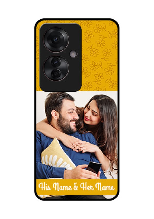 Oppo F25 Pro 5G Custom Glass Phone Case - Yellow Floral Design