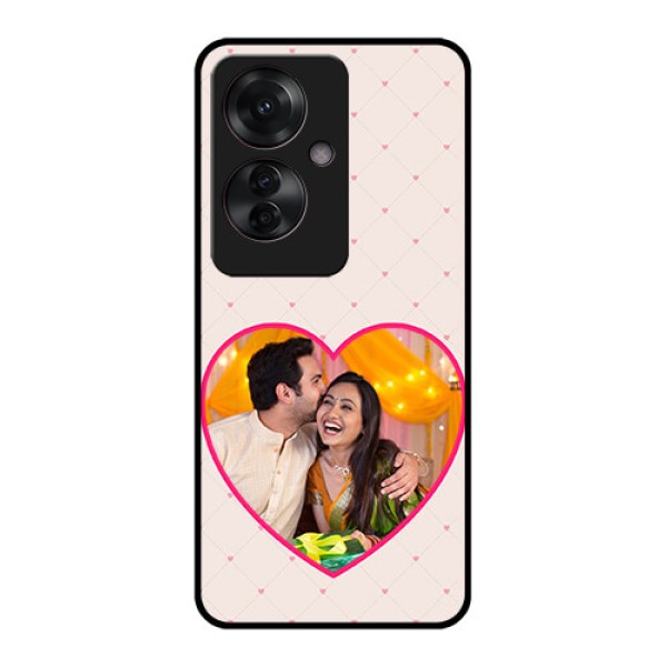 Oppo F25 Pro 5G Custom Glass Phone Case - Heart Shape Design