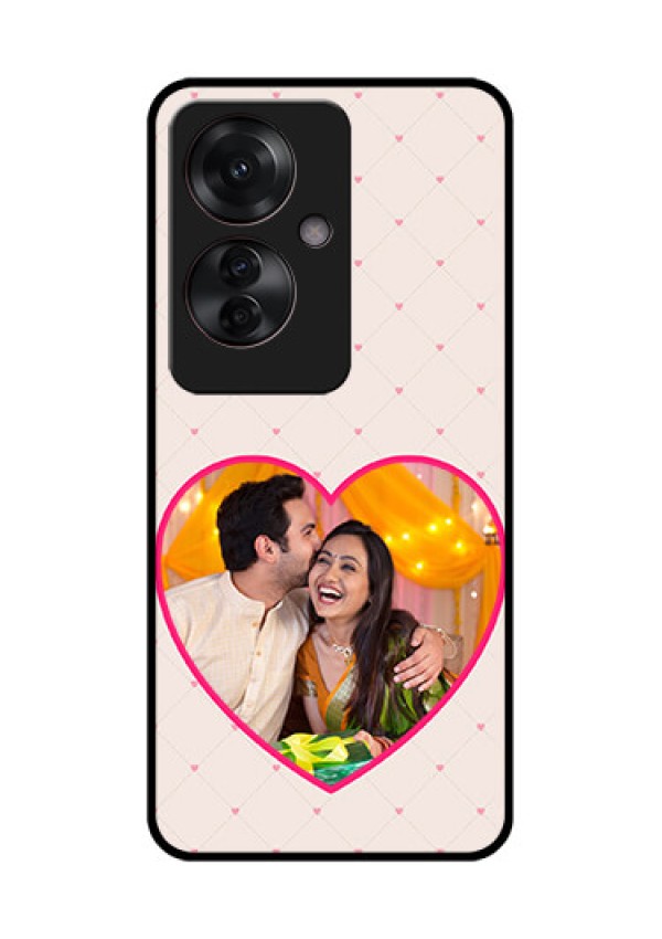 Oppo F25 Pro 5G Custom Glass Phone Case - Heart Shape Design