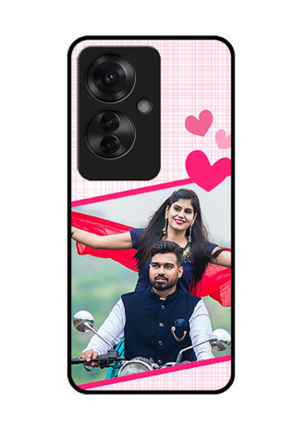 Oppo F25 Pro 5G Custom Glass Phone Case - Love Shape Heart Design