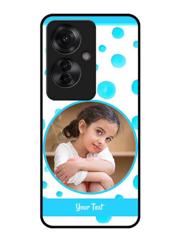 Custom Oppo F25 Pro 5G Custom Glass Phone Case - Blue Bubbles Pattern Design