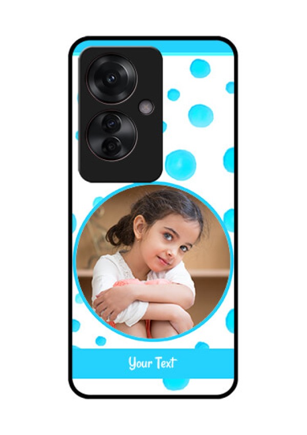 Oppo F25 Pro 5G Custom Glass Phone Case - Blue Bubbles Pattern Design