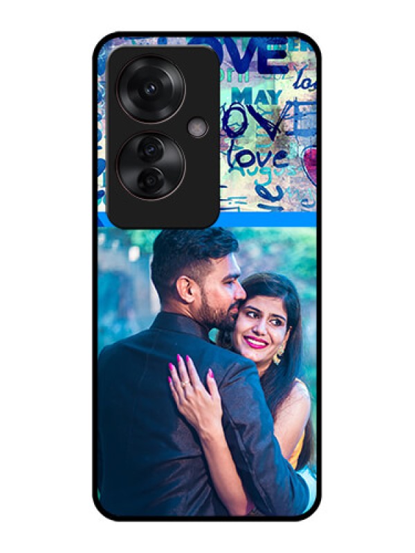 Custom Oppo F25 Pro 5G Custom Glass Phone Case - Colorful Love Design