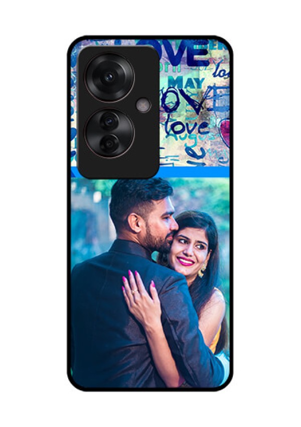 Oppo F25 Pro 5G Custom Glass Phone Case - Colorful Love Design