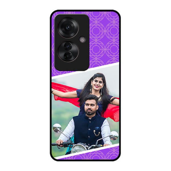 Oppo F25 Pro 5G Custom Glass Phone Case - Violet Color Pattern Design
