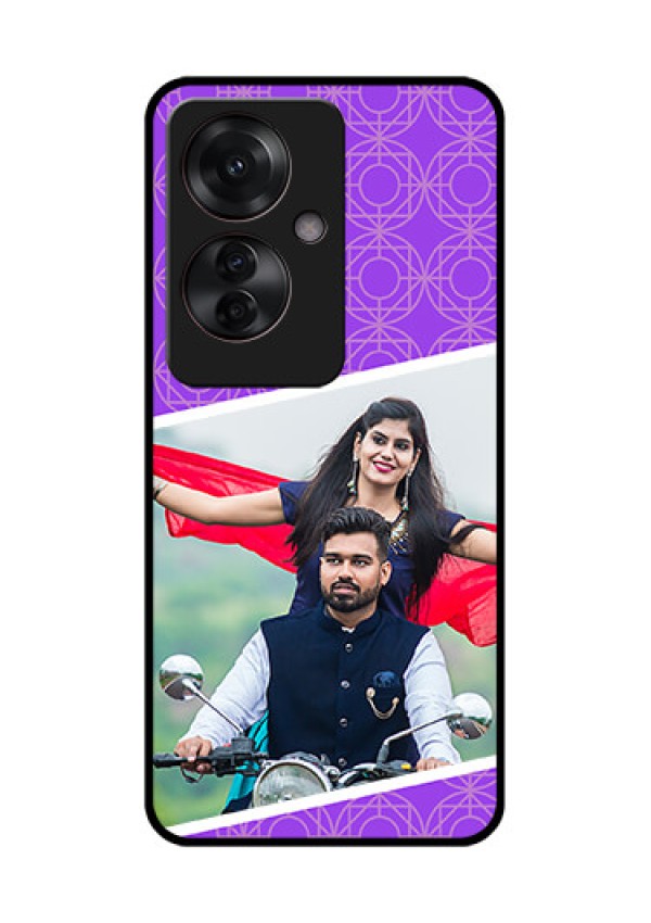 Oppo F25 Pro 5G Custom Glass Phone Case - Violet Color Pattern Design