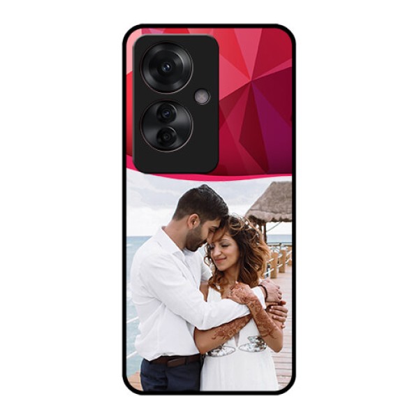 Oppo F25 Pro 5G Custom Glass Phone Case - Red Abstract Design